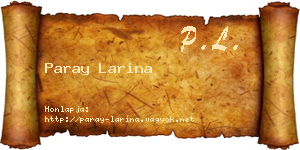 Paray Larina névjegykártya